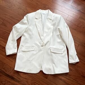 Primark White Oversized Work Blazer Size Large